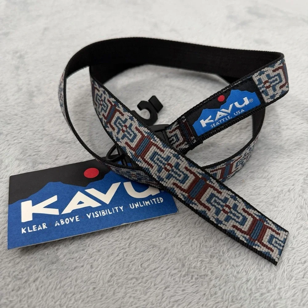 Kavu Geometric Webbing Belt Patterned Fabric Strap Cam Buckle